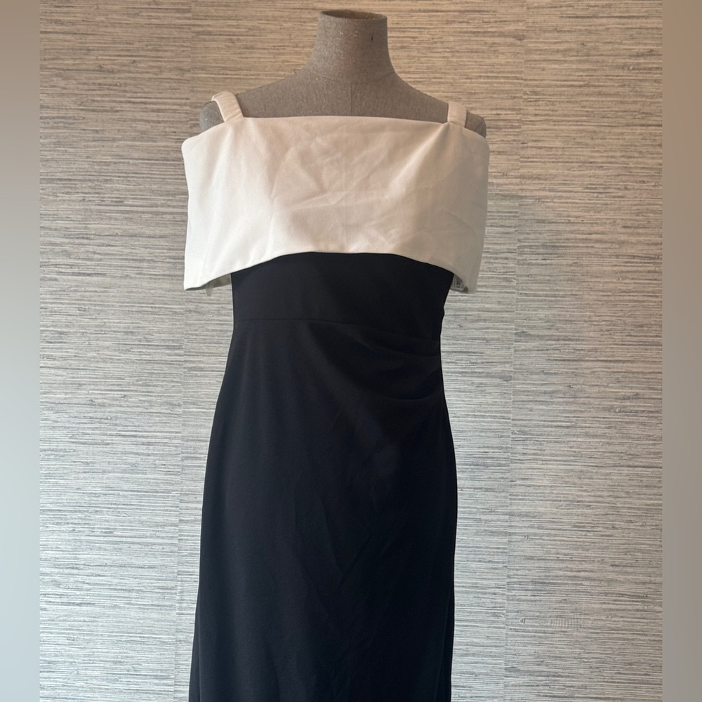 MARINA Black and White Maxi Dress Sz 8 formal or wedding - Picture 3 of 4